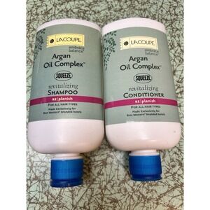LaCoupe Argan Oil Complex Revitalizing SHAMPOO & CONDITIONER, 12.17 oz each